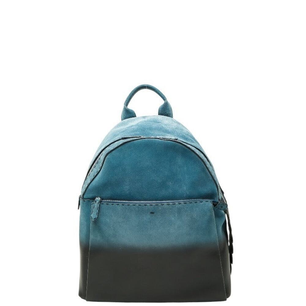 Fendi Selleria Crocodile Backpack Blue